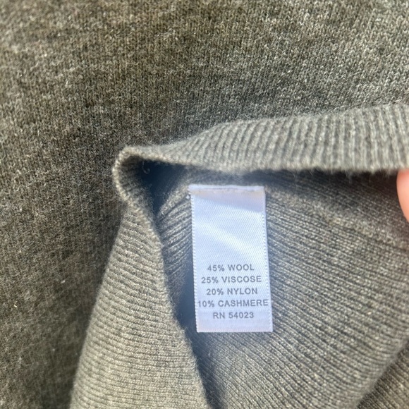 Banana Republic green size L drop waist luxury cashmere wool dress Lagenlook - Picture 4 of 5